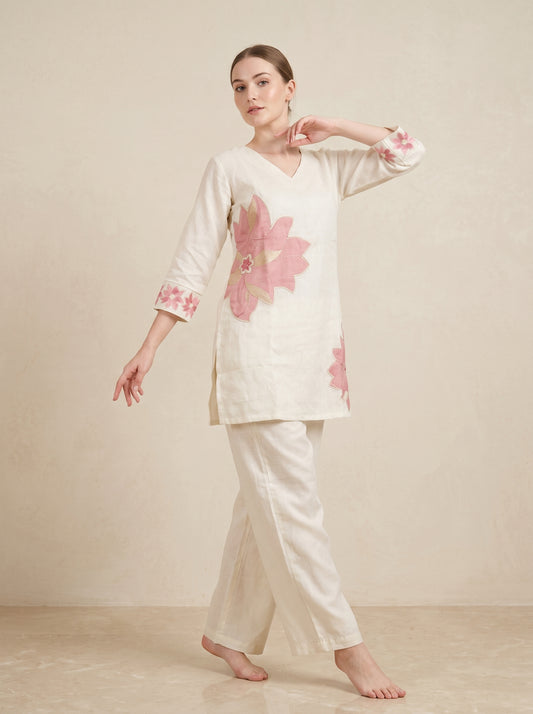 Cotton Embroidery Cord Set 1023 White