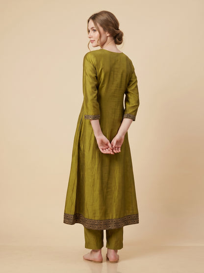 Cotton Printed Anarkali Set 1009 Green