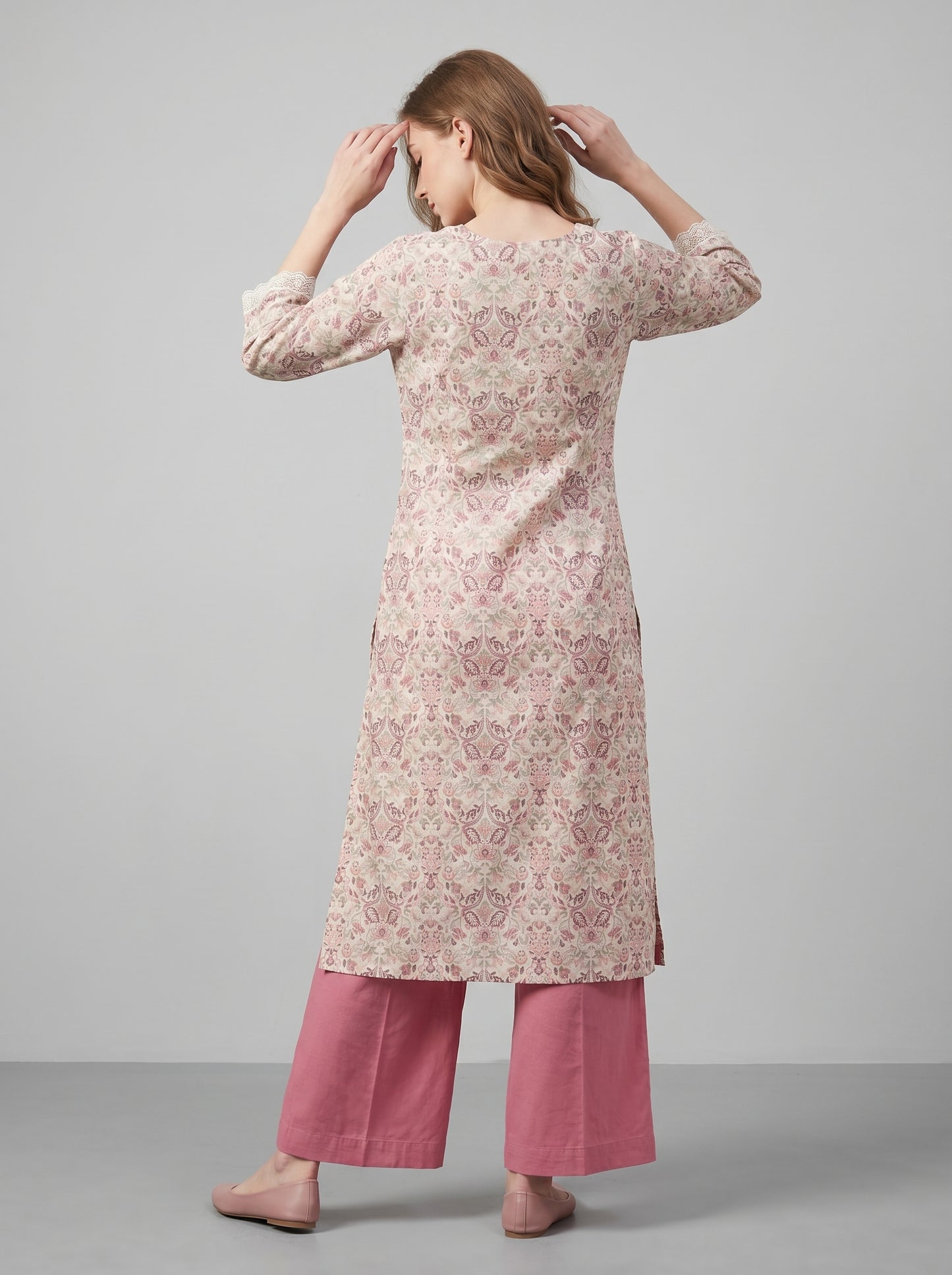 Cotton Printed plazo Set 1015 Pink