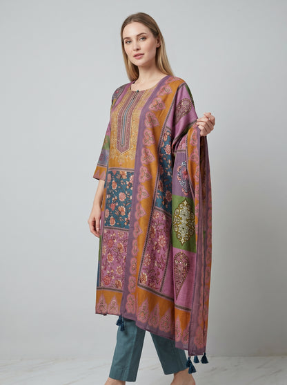 Georgette Printed Kurti set 1019 Grey