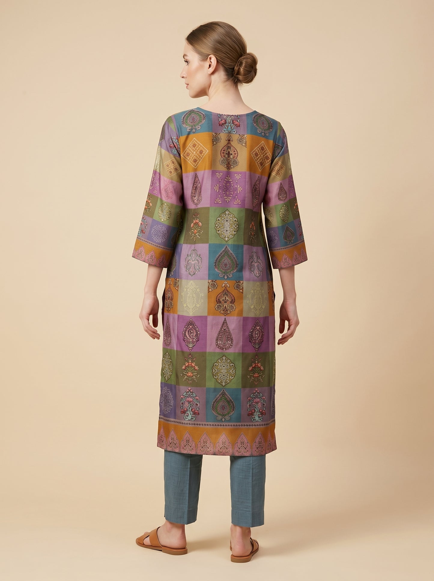 Georgette Printed Kurti set 1019 Grey