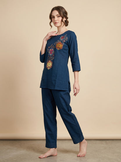 Cotton Embroidery cord Set 1022 Blue