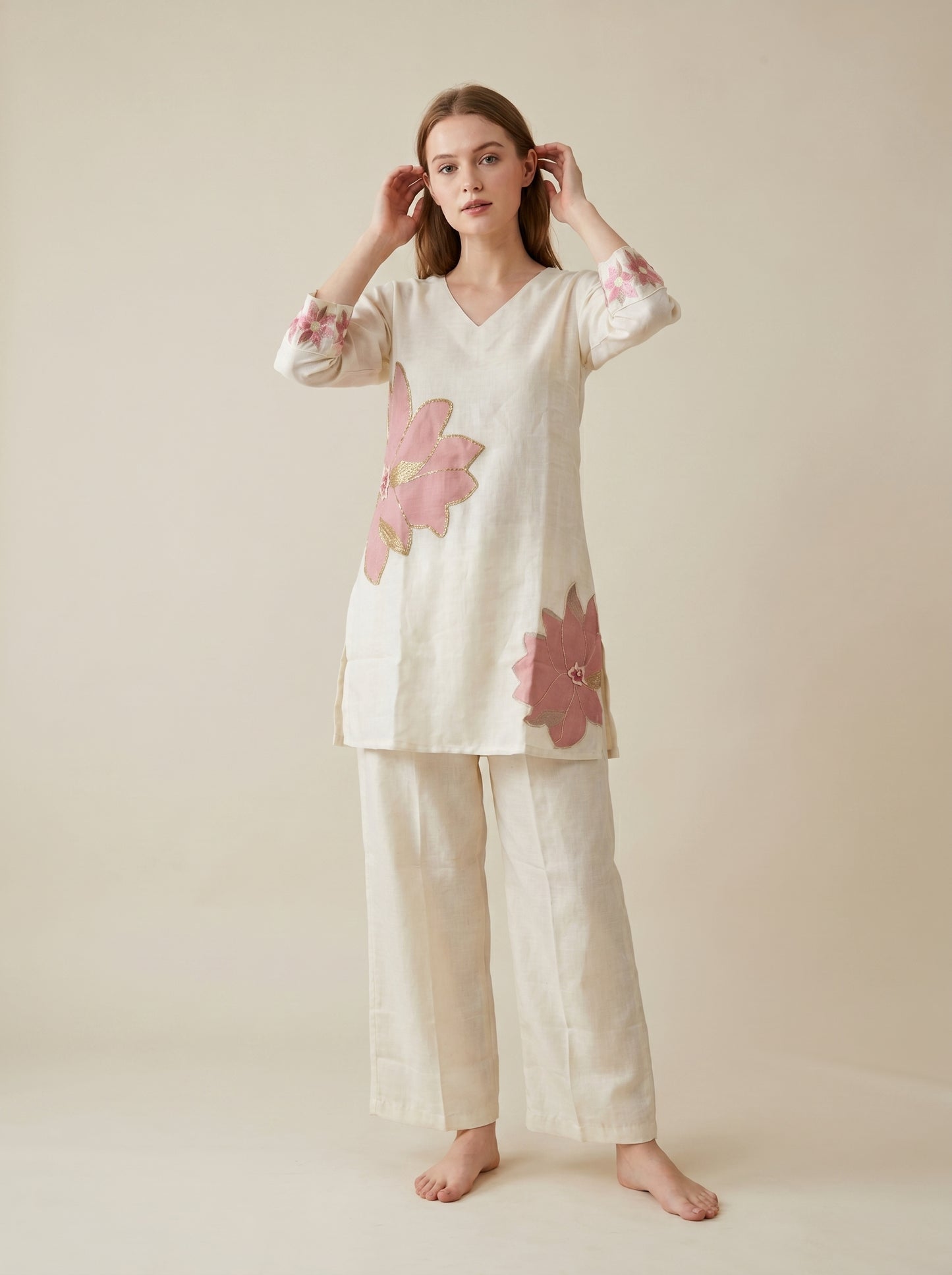 Cotton Embroidery Cord Set 1023 White