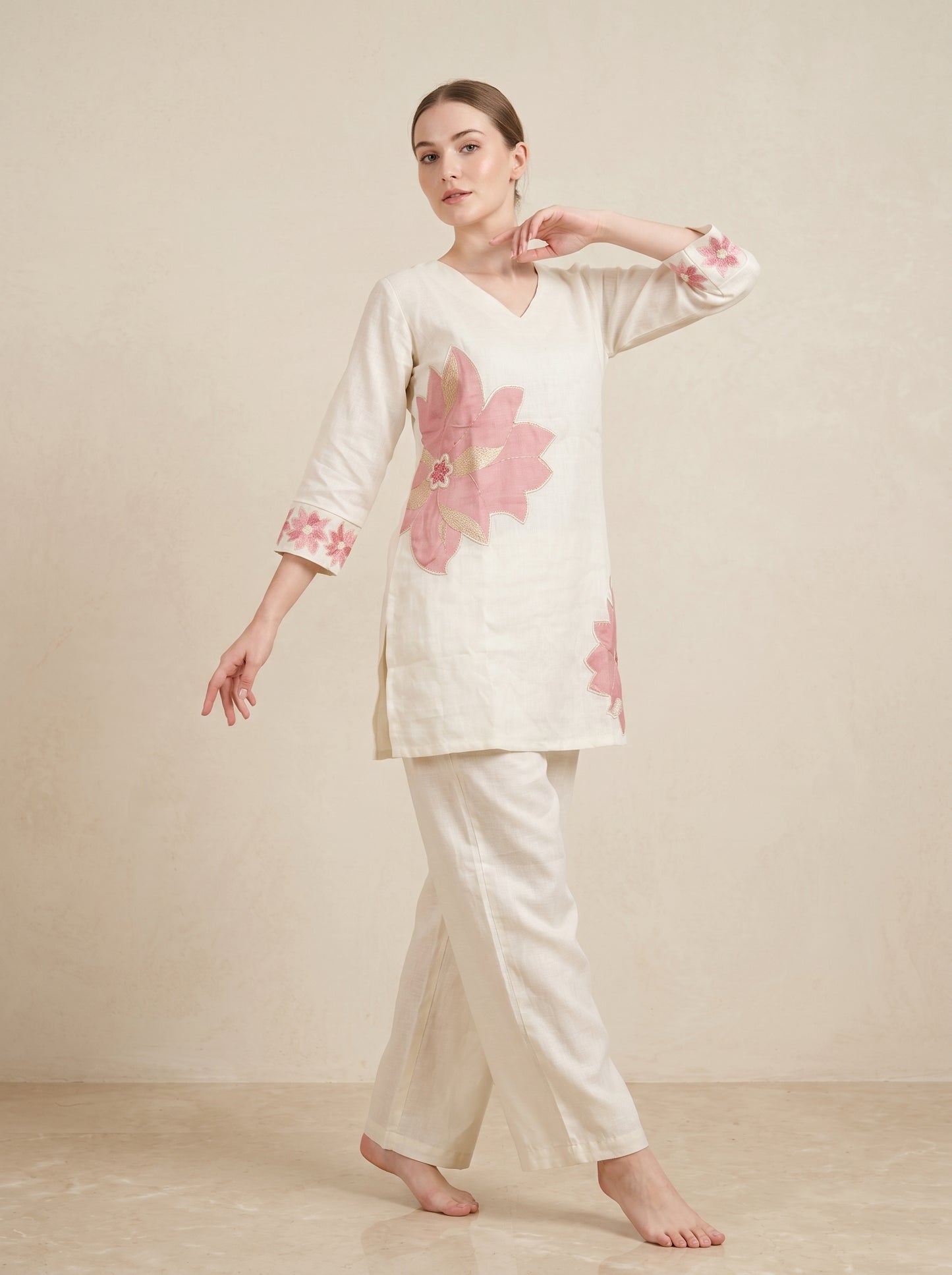 Cotton Embroidery Cord Set 1023 White