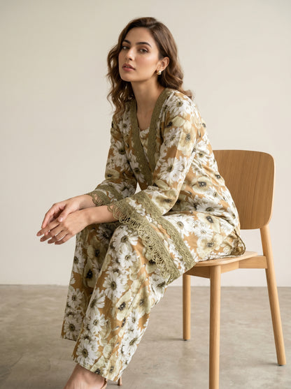 Cotton Printed Farshi Set 1028 Green