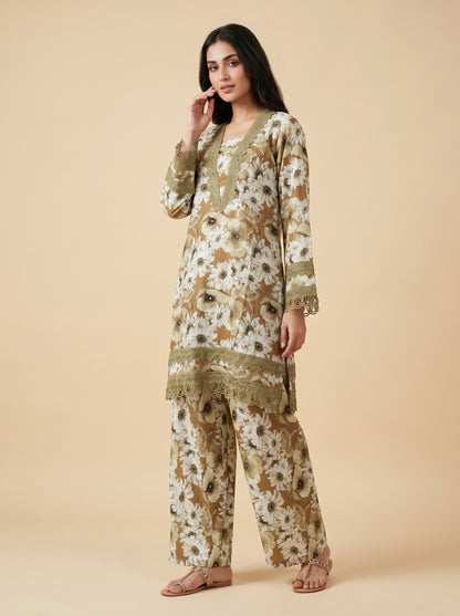 Cotton Printed Farshi Set 1028 Green